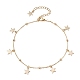 304 bracelets de cheville à breloques étoile en acier inoxydable avec chaînes satellites en laiton AJEW-AN00549-1