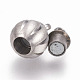 304 Stainless Steel Magnetic Clasps with Loops STAS-O101-57MP-3