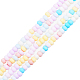 Opachi spruzzo dipinto fili di perle di vetro GLAA-N047-07-08-1
