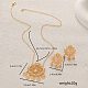 Элегантный комплект из серег и ожерелий в ближневосточном стиле из латуни с микропаве из кубических цирконий для женщин OC9048-5