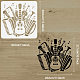 Fingerinspire 楽器ステンシル 11.8x11.8 インチ再利用可能な楽器組み合わせ塗装ステンシル バイオリン ギター オルガン サックス ピアノ マイク テンプレート 木材の塗装用  壁と家具 DIY-WH0391-0314-2