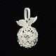 Brass Hollow Round with Wing Cage Pendants KK-M148-01S-NR-1