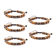 Bracelets de perle tressés réglables en oeil de tigre naturel BJEW-F369-A06-1