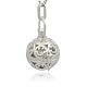Silver Color Plated Brass Hollow Round Cage Pendants KK-J216-09S-2