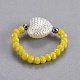 (vente d'usine de fêtes de bijoux) anneaux extensibles en verre galvanisé RJEW-JR00247-03-2
