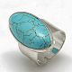 Adjustable Synthetic Turquoise Rings RJEW-Q157-02-4