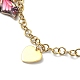 Bracelet à breloques papillon en émail et cœur en alliage avec placage ionique (ip) 304 chaînes en acier inoxydable BJEW-JB09558-2
