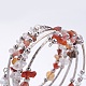 Cinq boucles enveloppent perles de cornaline bracelets X-BJEW-JB02589-02-2