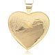 Golden Alloy Rhinestone Heart Big Pendants ALRI-J011-01G-NR-2