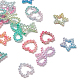 220 pz 4 stili arcobaleno abs plastica imitazione perla anelli di collegamento OACR-YW0001-18-6