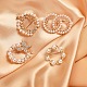 4 pièces 4 style papillon et feuille en plastique imitation perle broche JEWB-SZ0001-08-4
