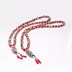 Buddhist Jewelry Natural Tibetan Agate Beaded Necklaces NJEW-F131-32-1