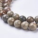 Chapelets de perles de feuille d'argent en jaspe naturel G-J364-04-8mm-3