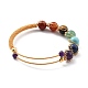 Bracelet manchette en perles de pierres naturelles mélangées BJEW-A122-02D-2