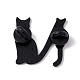 猫頭文字エナメルピン  バックパックの服のための電気泳動の黒い合金の漫画のブローチ  文字.z  29.5x29x2mm  ピン：1.2mm JEWB-A005-27-Z-2