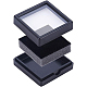 アクリルジュエリーボックス  スポンジで  正方形  ブラック  5.05x5.05x2cm OBOX-WH0004-05B-01-5