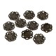 Laiton antique de bronze supports cabochon fleurs pour la fabrication de bijoux X-KK-L006-AB-NF-2