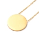 304 Stainless Steel Flat Round Pandant Necklace for Women NJEW-O126-01G-01-3
