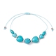 Bracelets de perles tressées turquoise synthétique coeur BJEW-JB09822-1