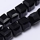 Faceted Cube Shaped Crystal Glass Beads Strands X-GLAA-F008-F02-1