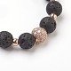 Natural Lava Rock Beads Stretch Bracelets BJEW-JB03838-04-2