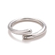 304 минималистское открытое кольцо-манжета из нержавеющей стали с прозрачным кубическим цирконием для женщин RJEW-A005-01P-2