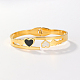 Bracelet manchette à charnière en forme de cœur en coquillage naturel DD3950-1