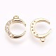 Brass Micro Pave Cubic Zirconia Charms KK-P157-22G-NF-2