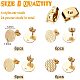 BENECREAT 24Pcs 4 Style Textured Flat Round Ion Plating(IP) 304 Stainless Steel Ear Stud Findings STAS-BC0003-11-2