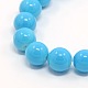 DeepSky Blue Round Painted Glass Beads Strands X-DGLA-R003-12mm-4-1