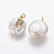 Colgantes naturales de perlas cultivadas de agua dulce PEAR-L027-01P-2