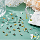 SuperZubehör 60 Stück 3 Farben Blumenregal mit Filigraner Perlenkappe aus Messing KK-FH0006-86-5