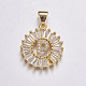 Long-Lasting Plated & Rack Plating Brass Micro Pave Cubic Zirconia Letter Pendants ZIRC-A007-03P-G-1