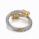 Trendy conjuntos de anillos y brazaletes de torque de 304 acero inoxidable SJEW-H073-09A-5
