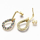 Brass Micro Pave Cubic Zirconia Dangle Stud Earrings EJEW-S208-131A-NF-3