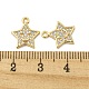 Brass Micro Pave Clear Cubic Zirconia Charms KK-H460-17G-3