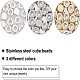 UNICRAFTALE About 60pcs 3 Colors Cube Beads Stainless Steel Square Beads Large Hole Beads for Jewelry Making 2mm Hole STAS-UN0025-19-5