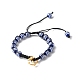 Полосатый круглый плетеный браслет из бисера из смолы для девочек-подростков BJEW-JB06783-1