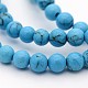 Dyed Synthetic Turquoise Round Bead Strands G-M222-4mm-01A-1