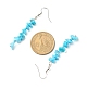 Synthetic Turquoise Chips Dangle Earrings with Glass EJEW-JE04840-05-4