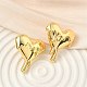 Серьги-гвоздики из латуни в форме тающего сердца EJEW-F389-09G-2