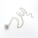 Trendy Women's Brass Long Rolo Chain Locket Pendant Necklaces X-NJEW-L066-07-1