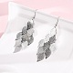 Серьги-подвески в форме листьев из нержавеющей стали 430 EJEW-A137-10P-3