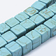 Chapelets de perles en turquoise synthétique X-TURQ-F009-02-6x6mm-1