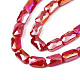 Electroplate Opaque Solid Color Glass Beads Strands EGLA-N002-25-B02-3