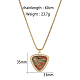 Ожерелья с подвеской в виде сердца из нержавеющей стали золотистого тона с натуральным унакитом LT1707-1-1