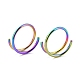 Rainbow Color Double Nose Ring for Single Piercing AJEW-C010-02M-02-2