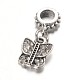 Butterfly Large Hole Alloy Glass Rhinestone European Dangle Charms MPDL-L013-15A-1