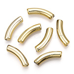 Uv perles acryliques de placage, tube incurvé, plaqué or, 33x8x8mm, Trou: 1.6mm
