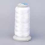 Полиэфирная нить, для заказа тканые материалы ювелирных изделий, белые, 1 мм, около 230 м / рулон